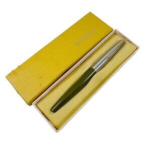 Parker 45 Fountain Pen & Converter Cartridge Avocado Green Vintage 1970s in Box